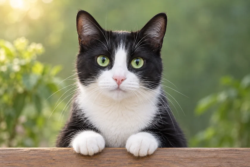 AI illustration of a black-and-white cat